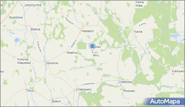 mapa Wiry, Wiry gmina Stara Dąbrowa na mapie Targeo